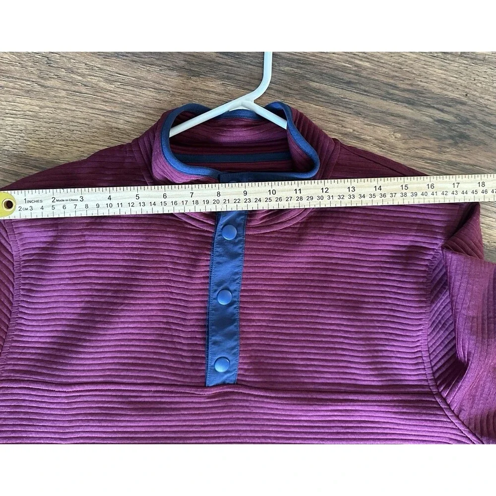 J.Crew Authentic Fleece Ribbed Snap Pullover Sweatshirt Men M